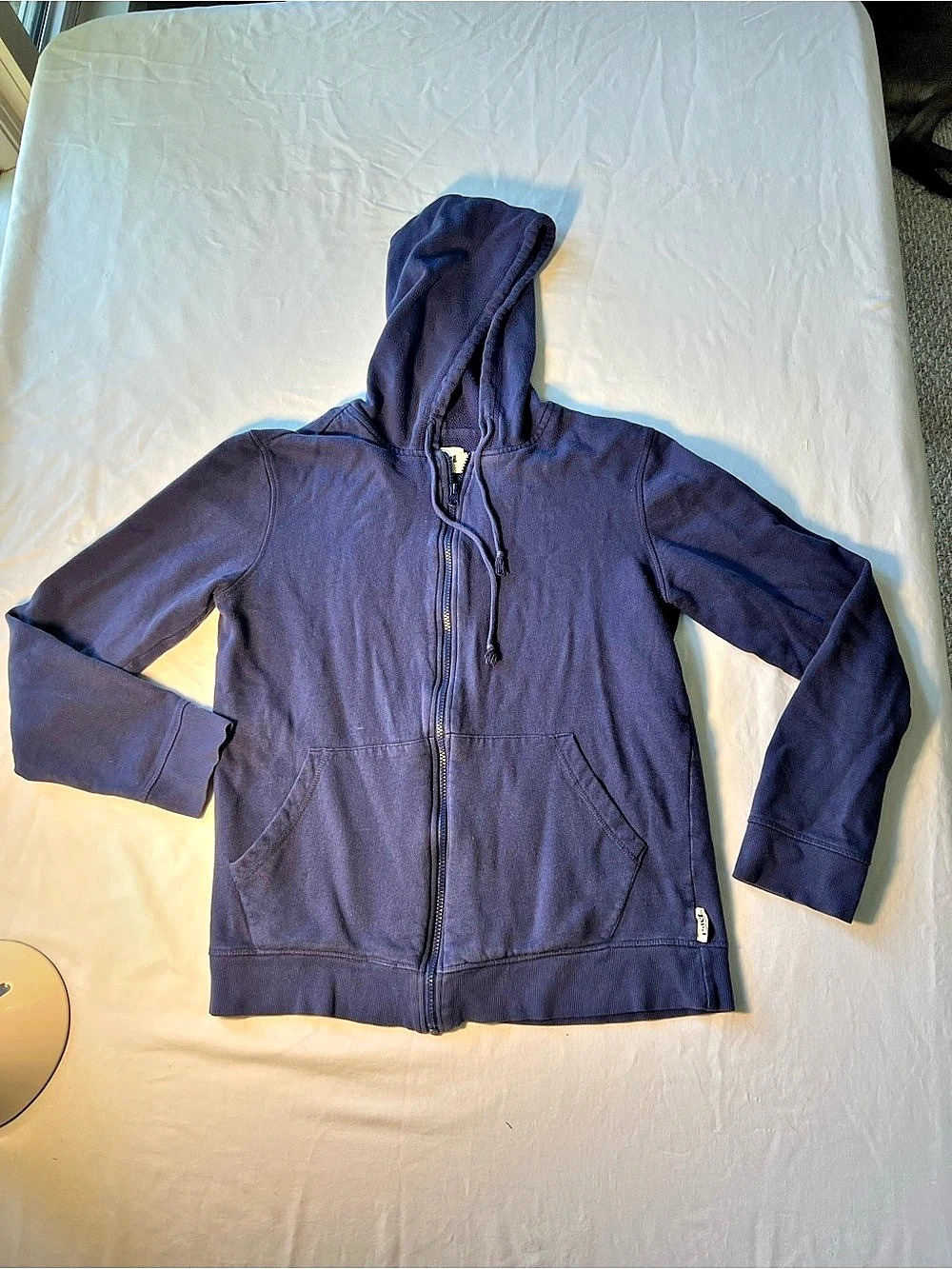 Pact Organic Cotton Brushed Fleece Zip Hoodie Blue Medium